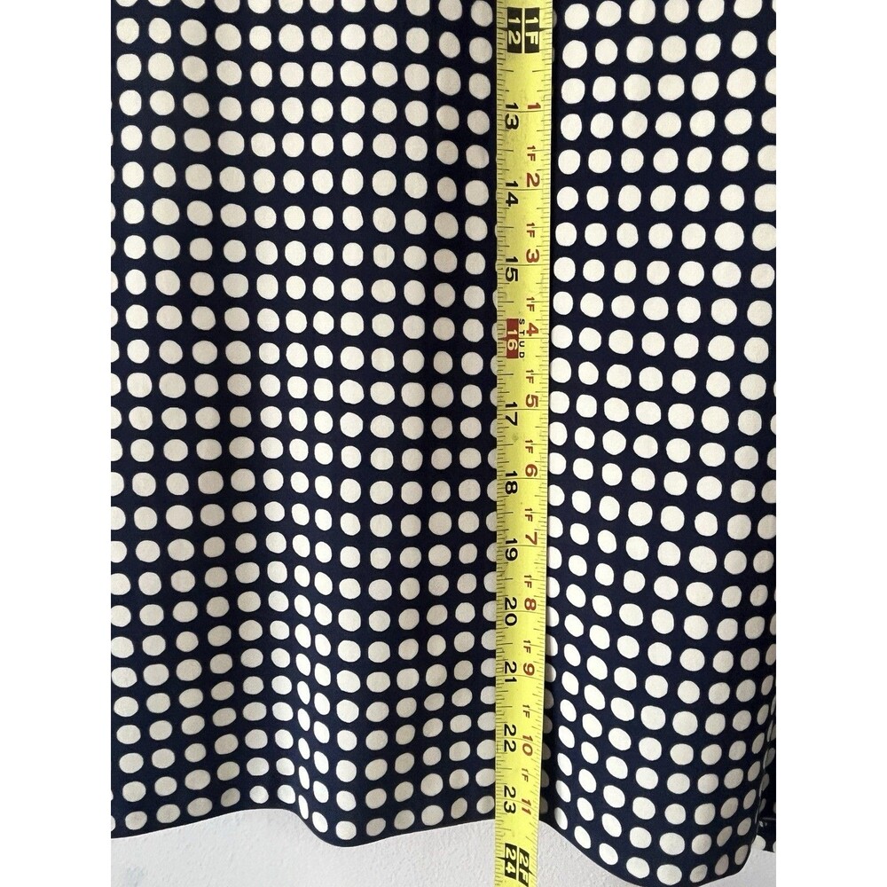 NWT Anne Klein Navy Ivory Polka Dot Button Back Blouse Top Medium - Picture 3 of 7